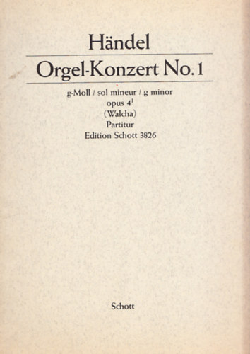 Orgel-Konzert No 1. g-Moll