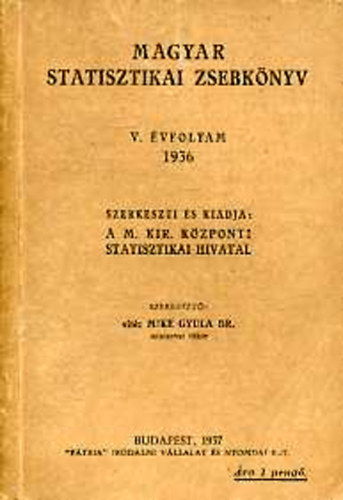 Magyar statisztikai zsebknyv V. vfolyam, 1936