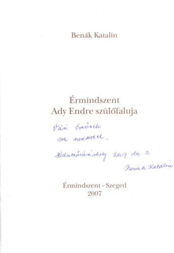 rmindszent Ady Endre szlfaluja - Dediklt