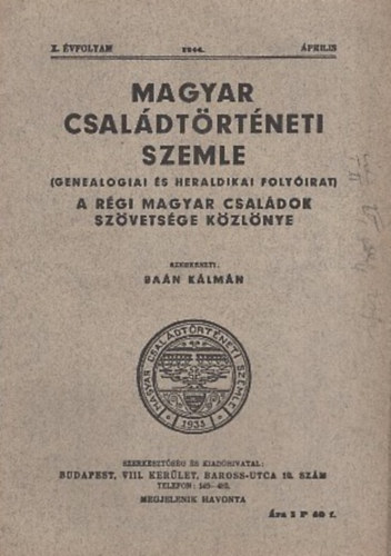 Magyar csal�dt�rt�neti szemle (X. �vf. 1944. �prilis)