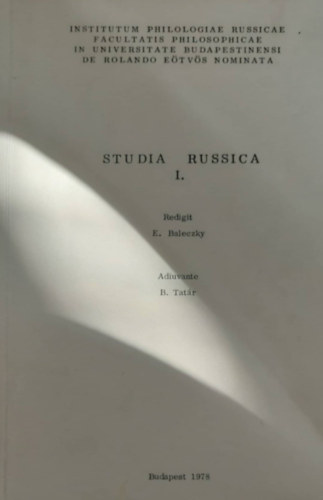 Studia Russica I. (orosz-magyar)