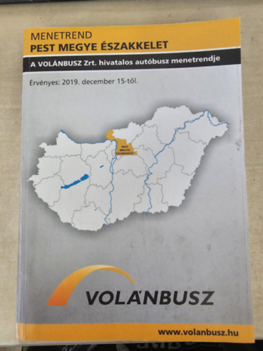Hivatalos VOL�N aut�busz menetrend - Pest megye 2019. december 15-t�l