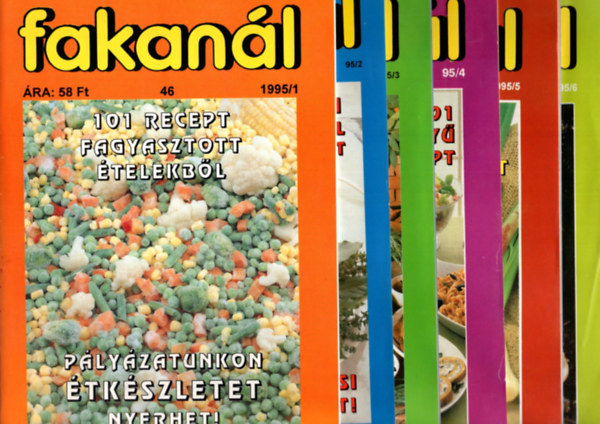6 db Fakanl 101 recept sorozat: 1995/1, 2, 3, 4, 5, 6. szm.