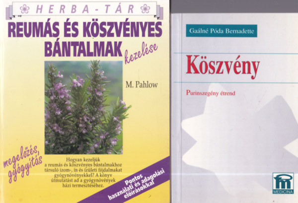 2 db k�szv�nyes k�nyv: Reum�s �s k�szv�nyes b�ntalmak + K�szv�ny - Purinszeg�ny �trend