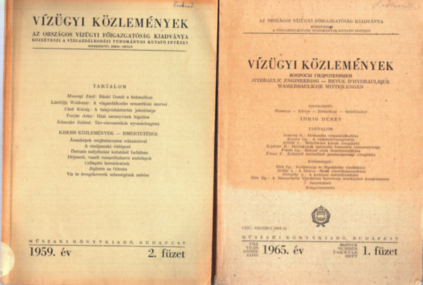 2 db Vzgyi kzlemnyek: 1959/2 + 1965/1