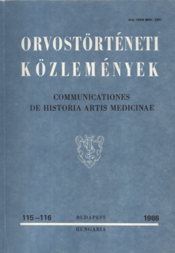 Orvostrtneti kzlemnyek 115-116 1986