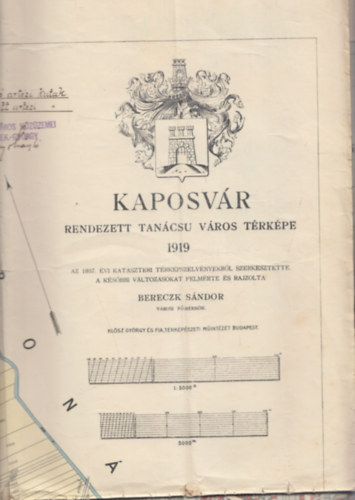 Kaposvr rendezett tancs vros trkpe 1919 (122x95 cm)