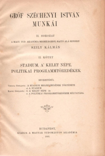 Stdium / A kelet npe / Politikai programmtredkek