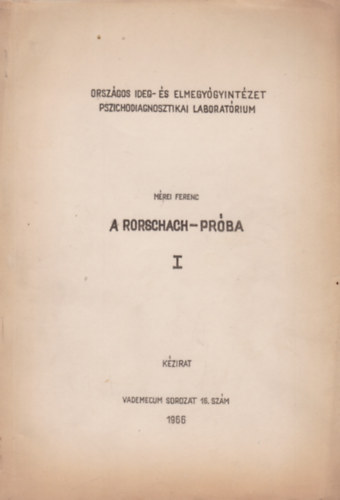 A Rorschach-prba I. kzirat