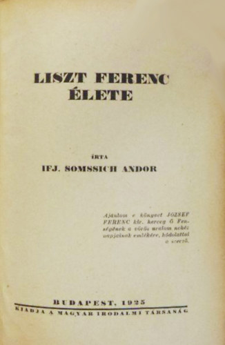 Liszt Ferenc lete