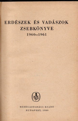 Erdszek s vadszok zsebknyve 1959