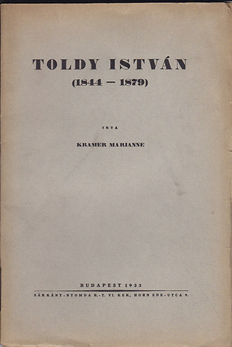 Toldy Istvn (1844-1879)