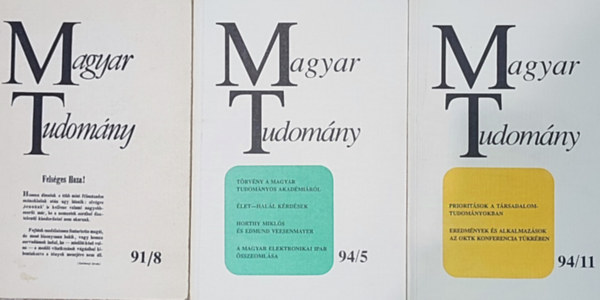 3db Magyar Tudomny kiadvny - 91/8.; 94/5.; 94/11.