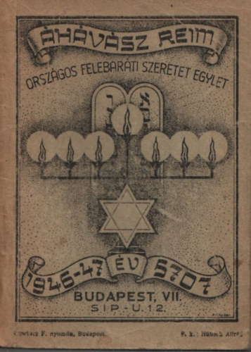 Az hvsz Rim Orszgos Felebarti Szeretet Egylet Zsebnaptra 1946-47 (5707. zsinaggai v)