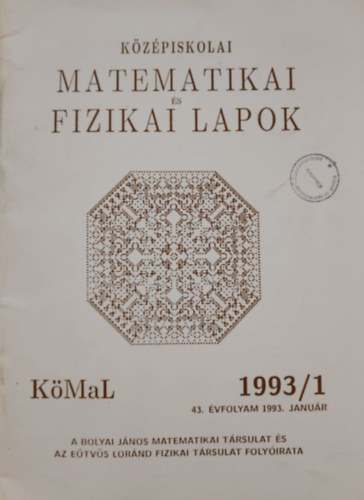Hermann Pter -Radnai Gyula  (szerk.) - Kzpiskolai matematikai s fizikai lapok 1993/1