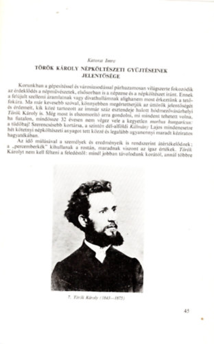 T�r�k K�roly n�pk�lt�szeti gy�jt�s�nek jelent�s�ge- K�l�nlenyomat