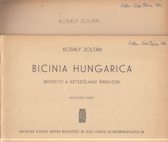 Bicina Hungarica III-IV. (Bevezet a ktszlam neklsbe)