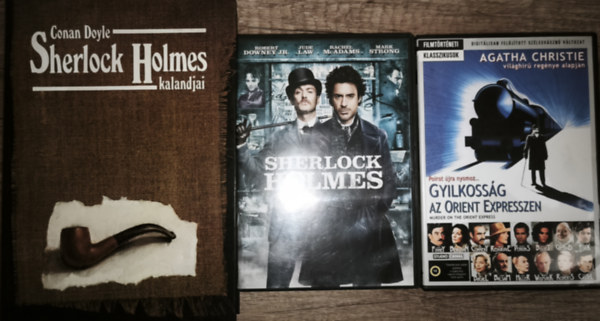 2db krimi DVD + aj�nd�k k�nyv - Gyilkoss�g az Orient Expresszen, Sherlock Holmes (Robert Downey Jr., Jude Law) + Sir Arthur Conan Doyle-Shelock Holmes kalandjai