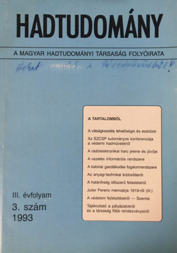 Hadtudomny 1993/3. szm (III. vf.)
