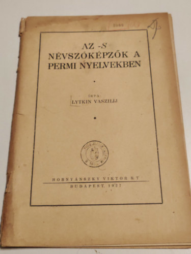 Az -S n�vsz�k�pz�k a Permi nyelvben