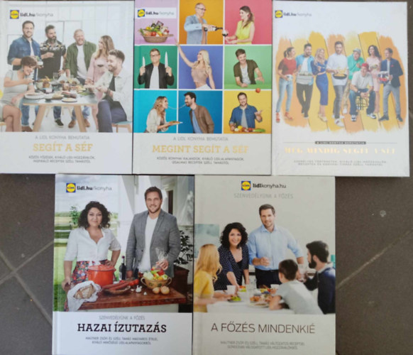 LIDL konyha gasztronmiai knyvcsomag (5db) Segt a sf / Megint segt a sf / Mg mindig segt a sf / Hazai zutazs / A fzs mindenki