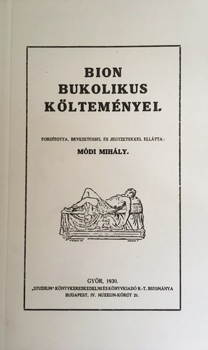 Bion bukolikus kltemnyei