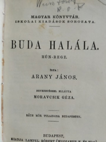 Versek + Buda halla + Oroszlnklykk + Bla kirly nvtelen jegyzjnek knyve a magyarok tetteirl