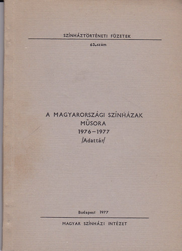 A magyarorszgi sznhzak msora 1966-1967