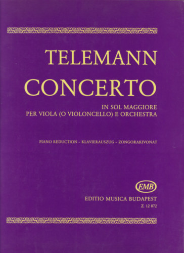 Concerto in sol maggiore per viola e orchestra - Zongorakivonat