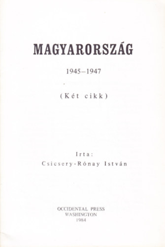 Magyarorszg 1945-1947 (Kt cikk)