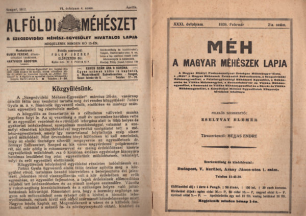 3 db mhszeti jsg ( egytt ) 1.  Mh - A Magyar Mhszek Lapja 1939. februr, 2. Alfldi Mhszet 1922. prilis, 3. Mhszet 1918. janur