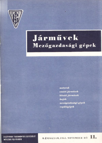 J�rm�vek Mez�gazdas�gi g�pek 8. �vfolyam 11. sz�m