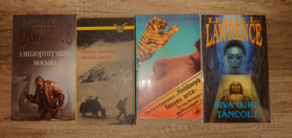 4 k�nyv Leslie L. Lawrence-t�l: Holdany� f�nyes arca, Sindzse szeme, A megfojtott viking mmocsara, Siva �jra t�ncol I.