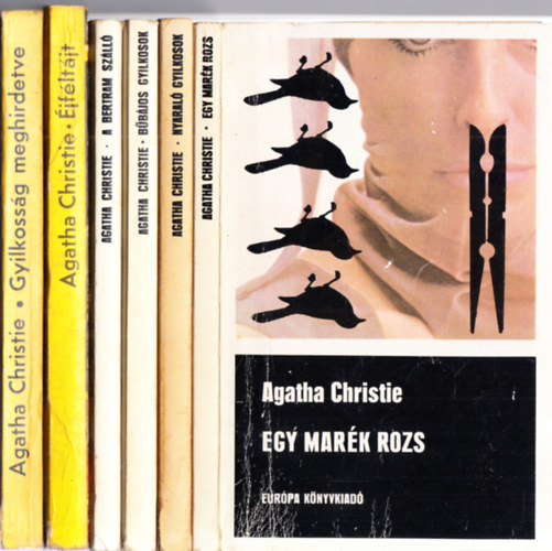 6 db. Agatha Christie: Egy mark rozs + Nyaral gyilkosok + Bbjos gyilkosok + A Bertram szll + jfltjt + Gyilkossg meghirdetve