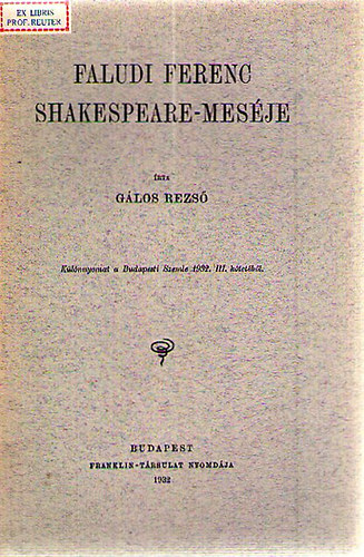 Faludi Ferenc Shakespeare-mesje