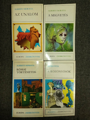 4 db Alberto Moravia: Az unalom + A megvet�s + R�mai t�rt�netek + A K�z�ny�s�k