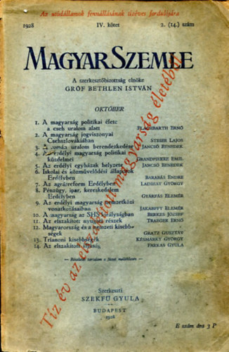 Magyar Szemle 1928. v IV. ktet 2.(14.) szm