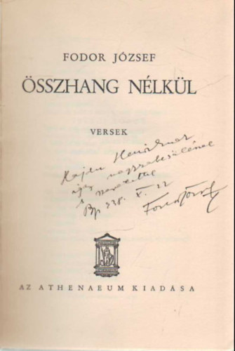 Fodor J�zsef - �sszhang n�lk�l - versek