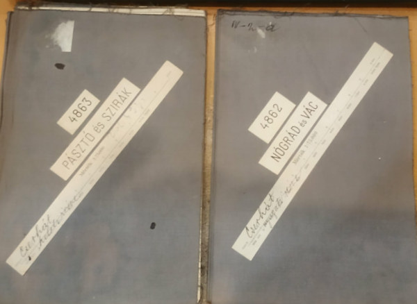 2 db Magyarorsz�gi v�rost�rk�p: N�gr�d �s V�c - 4862 + P�szt� �s Szir�k - 4863 - 1:75.000