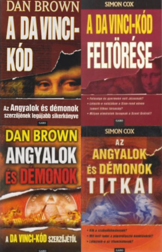 4 db knyv Dan Brown vilgbl: A Da Vinci-kd + A Da Vinci-kd feltrse + Angyalok s dmonok + Az Angyalok s dmonok titkai
