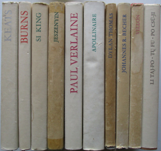 10 db k�tet a Lyra Mundi sorozatb�l (Johannes R. Becher versei, Dylan Thomas versei, Apollinaire versei...)