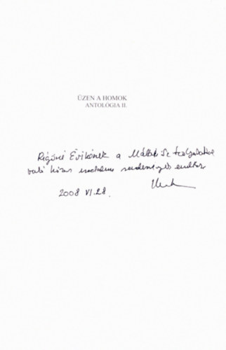 �zen a homok 2008. Antol�gia II.(dedik�lt)