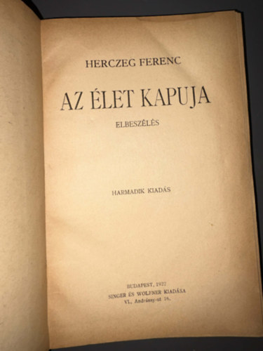 Az �let kapuja. Elbesz�l�s