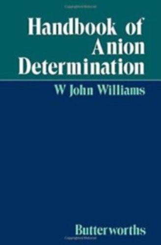 Handbook of Anion Determination