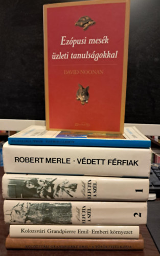 Alberto Moravia, David Noonan, Margaret Mitchell, Kolozsvári Grandpierre Emil Robert Merle - 6 db regény (7 kötetben) KÖNYVMENTŐ AJÁNLAT: Védett férfiak+ Római történetek+ Ezópusi mesék üzleti tanulságokkal+ Elfújta a szél I-II.+ Emberi környezet+ A törökfejes kopja