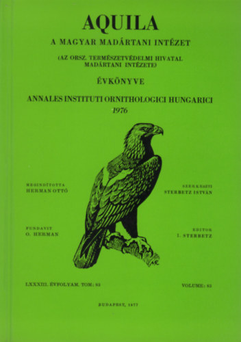 Aquila - A Magyar Madrtani Intzet vknyve 1976 (LXXXIII. vf. Vol. 83.)