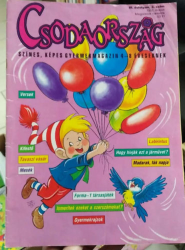 Csodaorsz�g III. �vfolyam, 3. sz�m (1992. m�jus)