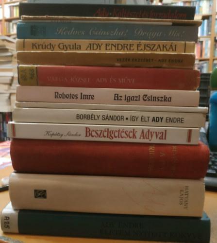 14 Ady Endre: letem nyitott knyve; Ady (Cikkek, elemzsek, levelek); Ady trilogija; gy lt Ady Endre; Beszlgetsek Adyval; Ady Emlkmzeum; Kltszet s forradalom