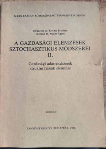 A gazdasgi elemzsek sztochasztikus mdszerei II.