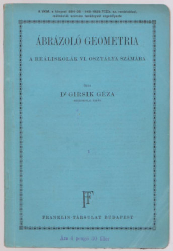 brzol geometria a reliskolk VI. osztlya szmra
